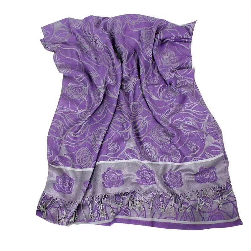 High Quality Soft Pashmina Shawl Scarf Elegant Woven Jacquard Custom Pashmina Shawl Scarf for Woman