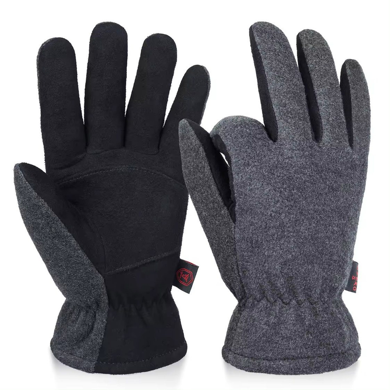 Ozero Winter Gloves for Men Women -20f Thermal Deerskin Leather Insulated Work Glove Warm Polar Fleece in Cold Weather