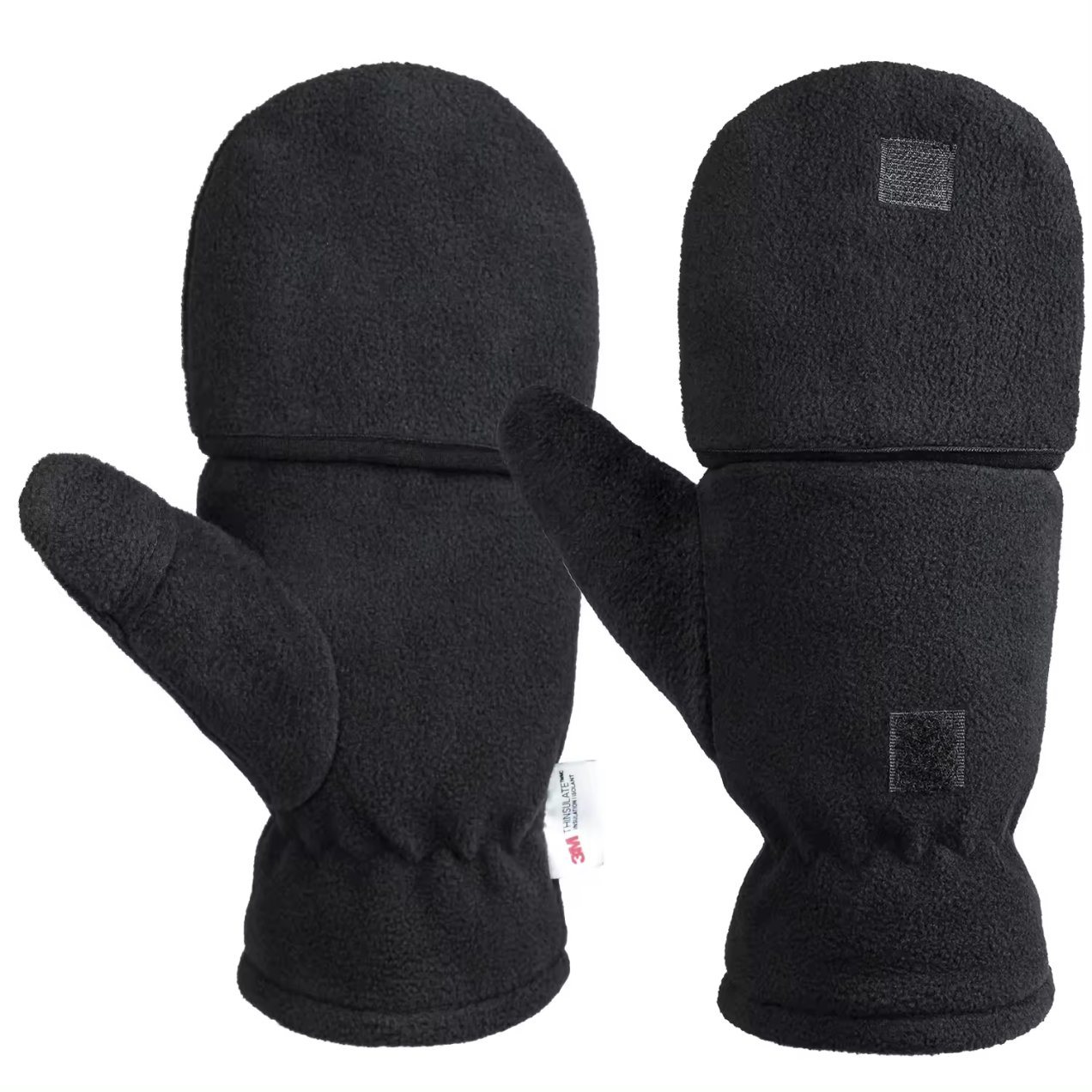 Ozero Winter Gloves Fingerless Convertible Mittens Thermal Polar Fleece Insulated Lining Windproof Warm