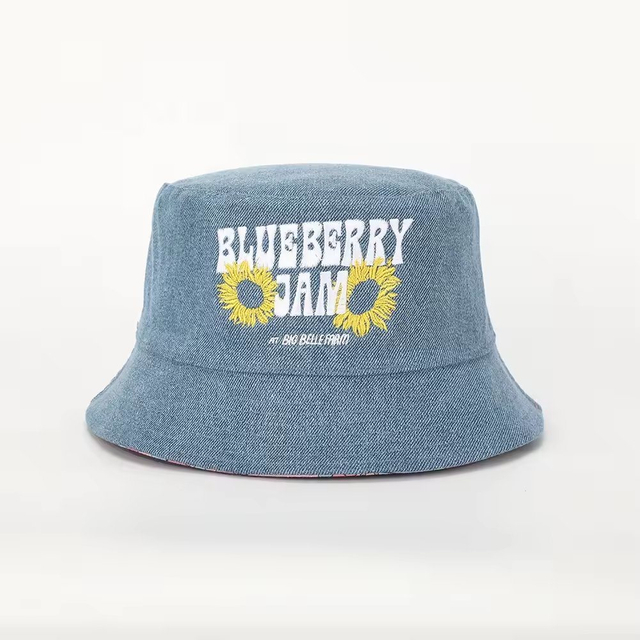 Wholesale Custom Wide Brim Sun Hat Foldable, Double Sided Fisherman Hats, Floral Digital Printing Leaves Pattern Bucket Cap