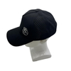 Custom 6 Panel Baseball Cap Mesh Material PU Hot Sales Cap Metal Chapter Adjustable Sports Golf Black Hat Adult Sports Cap