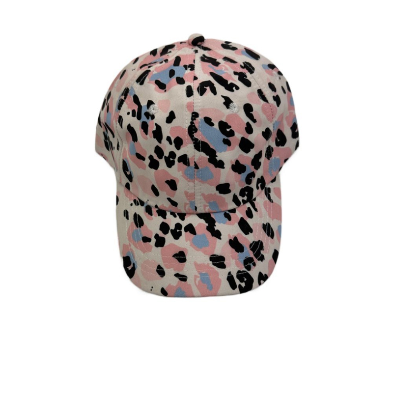 Custom 5-Panel Curved Brim Structured Baseball Cap Printed Front Panel & Embroidered Logos-Made by Cap Manufacturer
