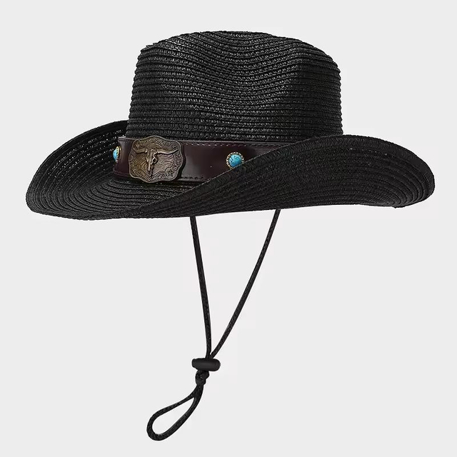 Wholesale Europe America Fashion High Top Panama Straw Beach Hat Women Holiday Outdoor Sun Sunscreen Beach Straw Hats