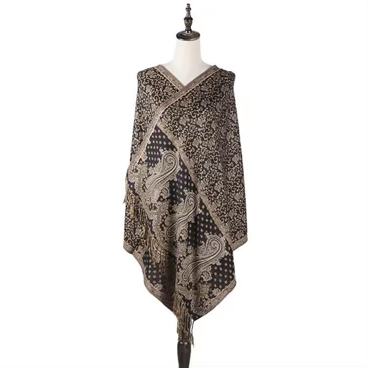 Pashmina Shawl Soft Elegant Fashion Good Quality Jacquard Woven Wrap Scarf Custom Pashmina Scarf for Woman