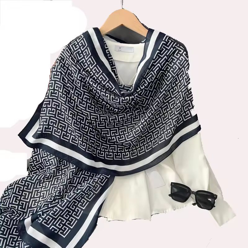 Newest Long Large Scarf Luxury Geometry Pattern Printing Cotton Head Scarf Wrap Beach Shawl Hijab