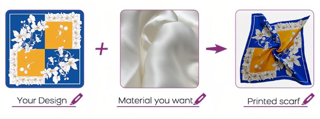 Hot Selling Satin Silk Scarf Chain Printing Custom Designs 90*180cm Digital Printing Women Long Style Flower Scarves Shawls