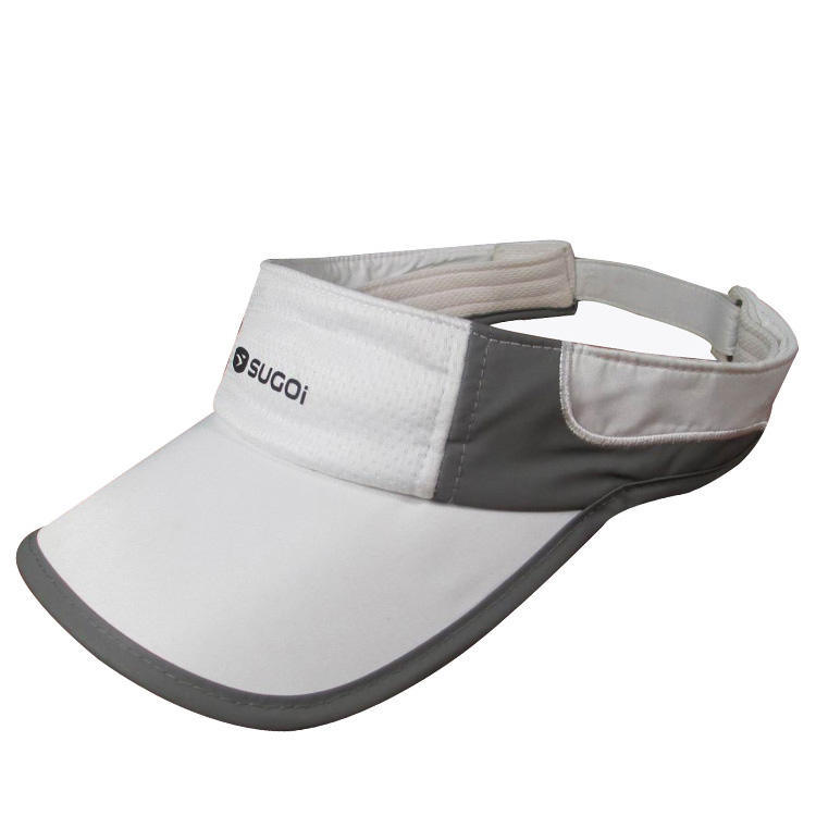BSCI Factory Custom Embroidery Black Sun Visor Cap Wholesale Outdoor Sports Empty Top Adjustable