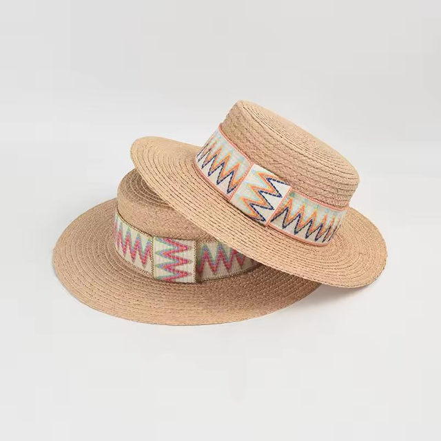 2024 Summer New Arrival Color Hand Stitch Seam Raffia Straw Fedora Hat Holiday Sunshade Casual Beach Sun Straw Hats for Women