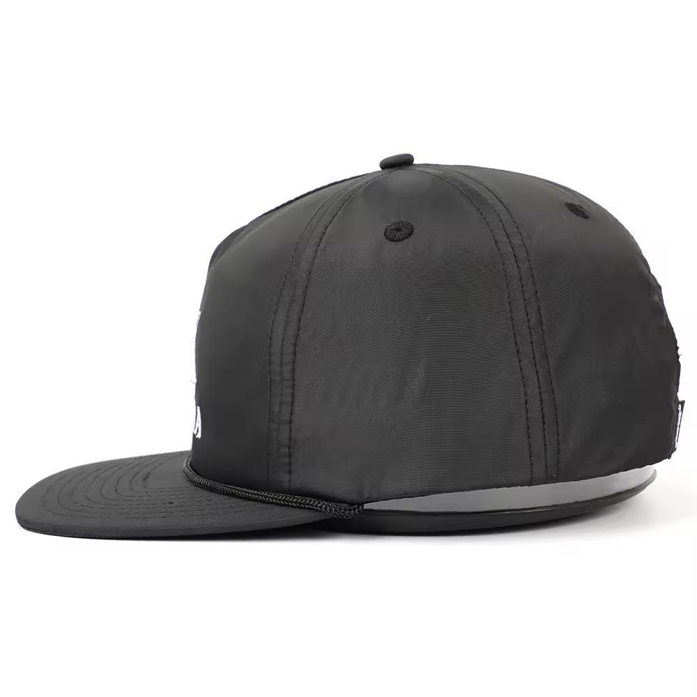 Custom Logo 5 Panel Flat Bill Unstructured Rope Snapback Cap, White Sports Golf Gorras, Laser Cut Hole Perforated Hat