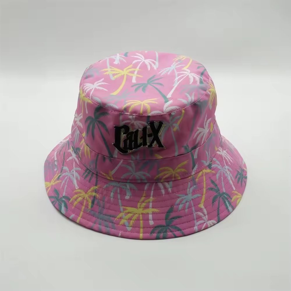 New Style Meidiney Bright Red PVC Waterproof Metal Button Strap Bucket Hat Rain Caps for Hair