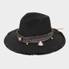 2024 Spring Summer Ribbon Decoration Lafite Custom Straw Hat Flat Top Brim Woman Sun Hats for Summer