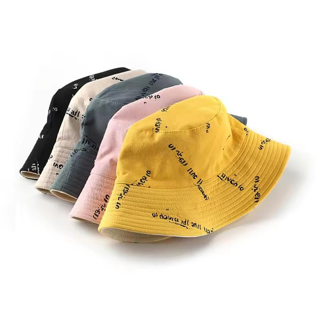 Wholesale Custom Designer Your Logo Printed Reversible Bucket Hat, Cotton Bulk Luxury Sun Shade Fisherman Cap