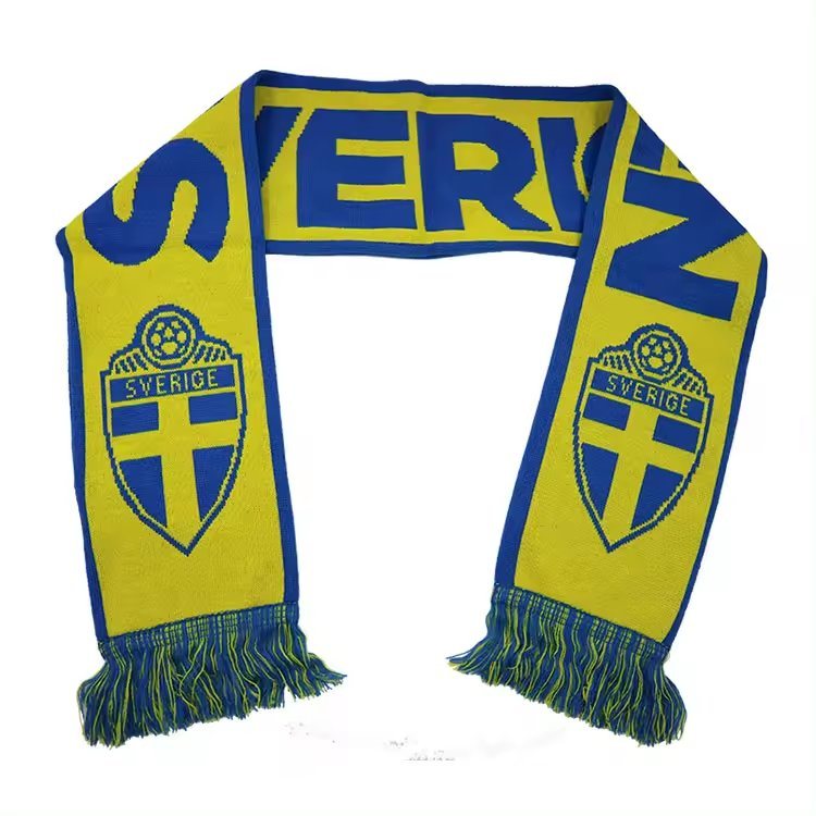 Custom Portugal and Hungary Logo Jacquard Woven Acrylic Knit Soccer Club Football Team Fans Souvenir Scarf