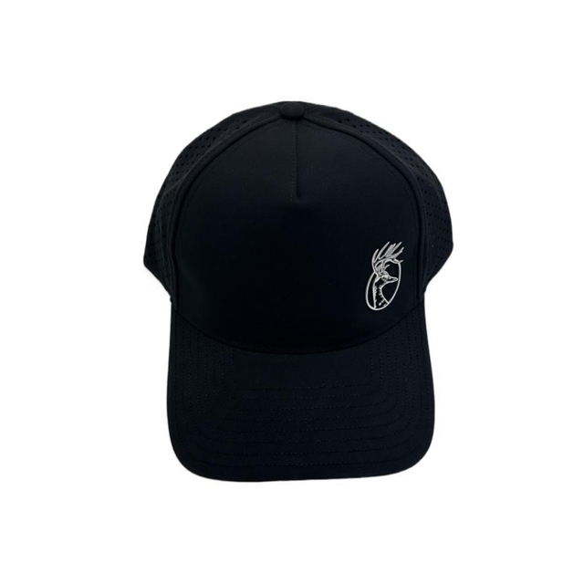 Custom 6 Panel Baseball Cap Mesh Material PU Hot Sales Cap Metal Chapter Adjustable Sports Golf Black Hat Adult Sports Cap