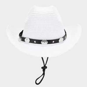 2024 New Big Brim Ladies Sun Straw Visor Hat Holiday Panama Straw Hat Cowboy Hat Men