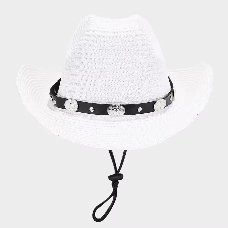 2024 New Big Brim Ladies Sun Straw Visor Hat Holiday Panama Straw Hat Cowboy Hat Men