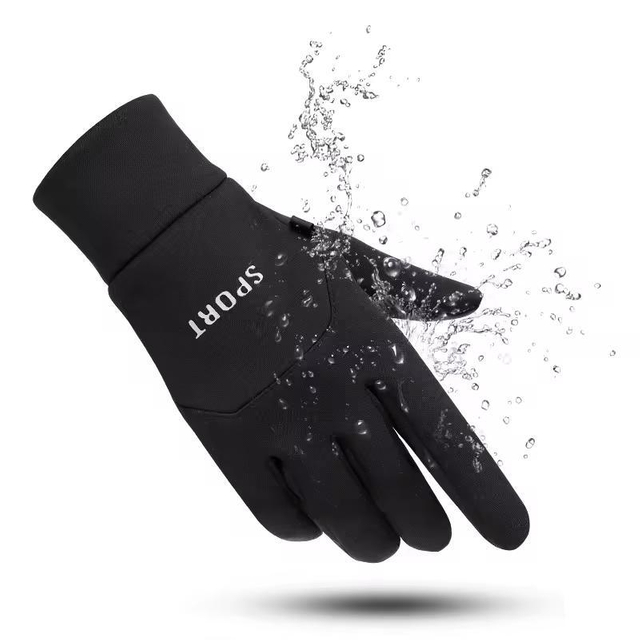 Custom Sport Hand Warmer Water Resistant Man Winter Cycling Bike Fleece Gloves for Touch Screen