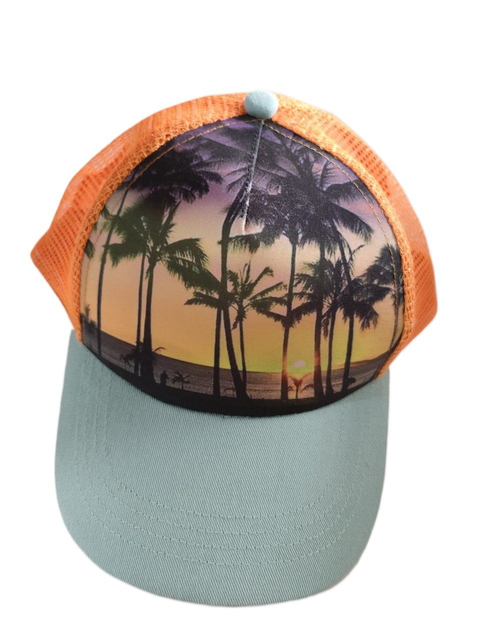 Hip Hop Sports Custom Printed Patches Woven 6 Panel Stylish Mesh Trucker Orange Hat Caps OEM