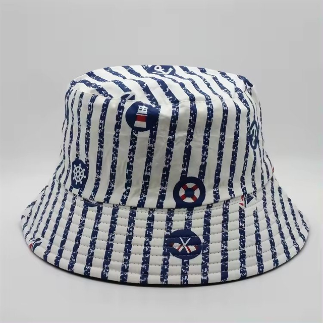 High Quality Grid Checked Fish Rainy Caps, Polyester Metal Adjustable Strap Bucket Cap, Waterproof blue Bucket Rain Hats
