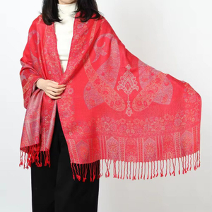 Woven Jacquard Custom Pashmina Scarf for Woman Shawl Soft Good Quality Pashmina Scarf with Tassel