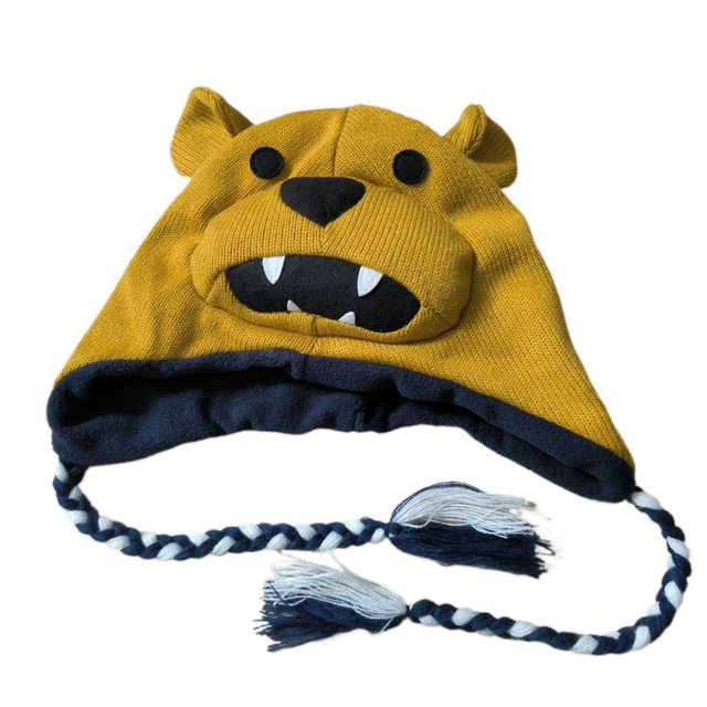 Custom Unisex Adult Funny Knitted Winter Earflap Hat Beanies Hat with Strings