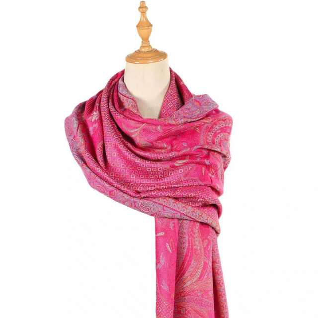 Rainbow Pashmina Scarf Woven Jacquard Soft Custom Pashmina Shawl Elegant High Quality Scarf for Woman