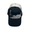 Wholesale Custom Rubber Patch Logo 6 Panel Blue Polyester Performance Sport Hat Curved Brim Gorras Laser Cut Hole Baseball Cap