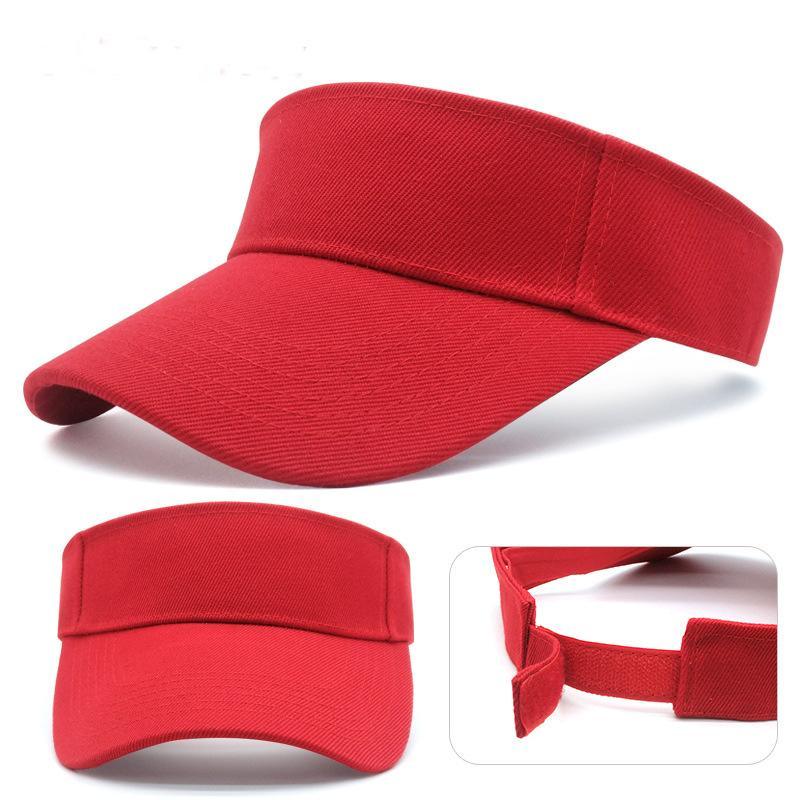 BSCI Factory Custom Embroidery Black Sun Visor Cap Wholesale Outdoor Sports Empty Top Adjustable