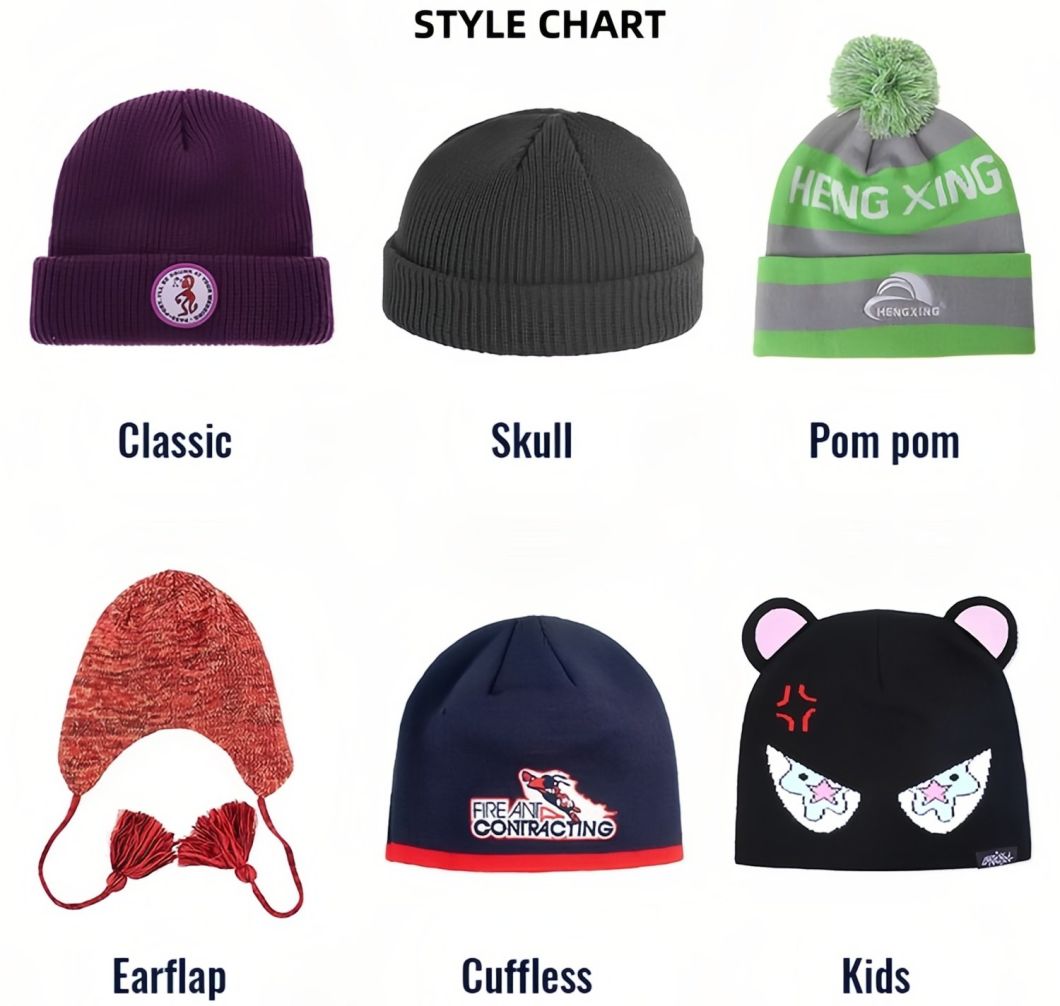 Newly Customize Design Your Own Brand Knitted Winter Designer Hats Logo Waffle Knit Beanie Custom Winter Hat