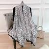 Spring and Autumn Elegant Lady New Floral Printed Silk Scarf Satin Silk Decorative Scarf Long Scarf Shawl
