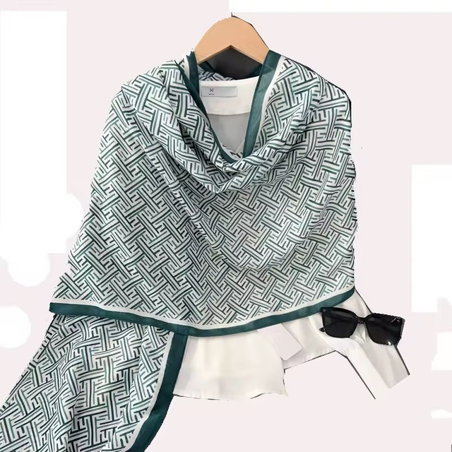 Newest Long Large Scarf Luxury Geometry Pattern Printing Cotton Head Scarf Wrap Beach Shawl Hijab