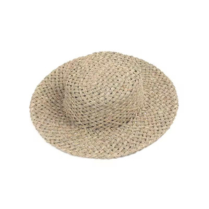 Holiday Brackish Seagrass Straw Hats Women Spring Summer New Casual Flat Sun Natural Straw Hat