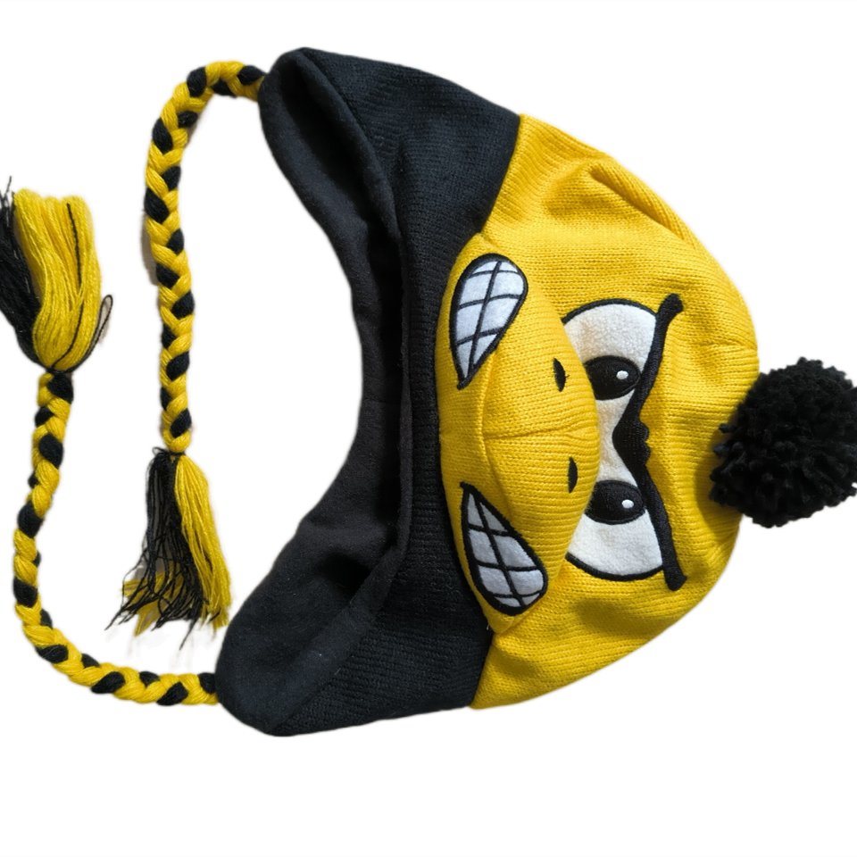Custom Unisex Adult Funny Knitted Winter Earflap Hat Beanies Hat with Strings