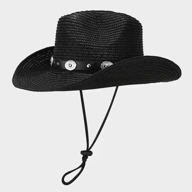Women′s Summer Outing Beach Sun Hat Block Breathable Wind Rope Visor Men Panama Straw Hats Beach