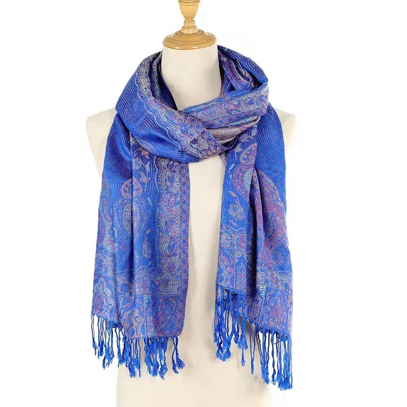 High Quality Soft Pashmina Shawl Scarf Elegant Woven Jacquard Custom Pashmina Shawl Scarf for Woman