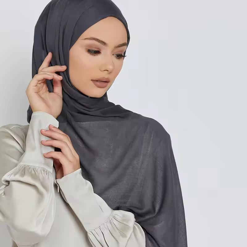 Popular Beautiful Colors Bamboo Woven Modal Scarfs Breathable Good Fabric Modal Viscose Scarf Hijab for Muslim Women Shawl