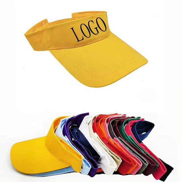 Factory Wholesale Plain Yellow Cloth Visor Sun Face Mask Hats with Custom Logo Tie Dye Bucket Caps