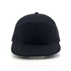 Flat Bill Hats 5 Panel Snapback Caps Custom Grey Snapback Cap with Leather Patch