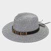 Retro Fashion Braid Two Tone Panama Visor Straw Hats Women Street Cowboy Men Hip Hop Sun Natural Straw Hat