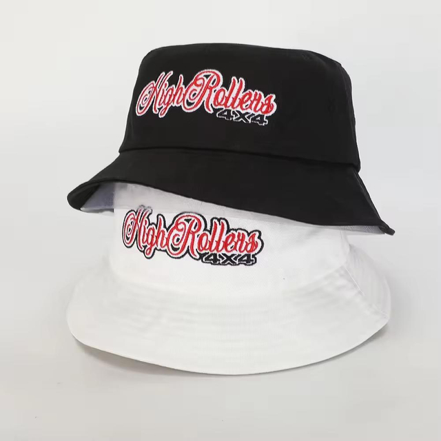 Wholesale Bulk Custom Embroidery Logo Women Cotton Bucket Cap Double-Sided Summer Fisherman Reversible Sun Bucket Hat