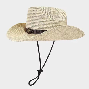 American New Outdoor Shapeable Large Brim Sun Straw Hat Mens Women Western Wind Cowboy Hat Straw