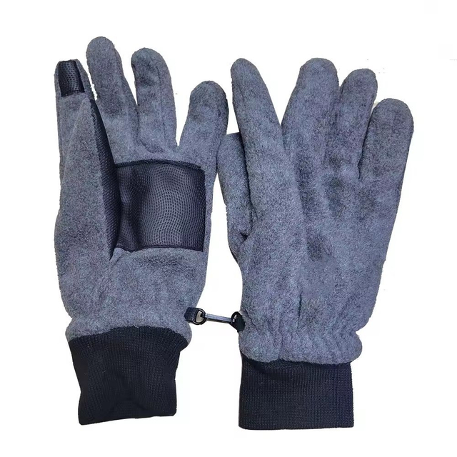 Custom Touchscreen Black Polar Fleece Warm Ski Winter Gloves Men Sports Work Hand Gloves for Bike Racing Cycling