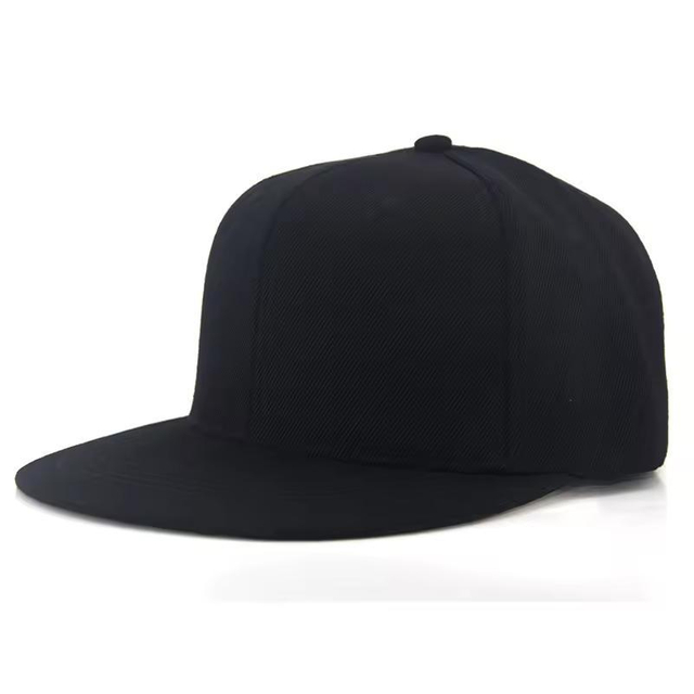 High Quality Custom Snapback Cap 3D Embroidery Black Flat Bill Baseball Custom Cap