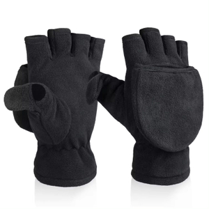 Ozero Winter Gloves Fingerless Convertible Mittens Thermal Polar Fleece Insulated Lining Windproof Warm