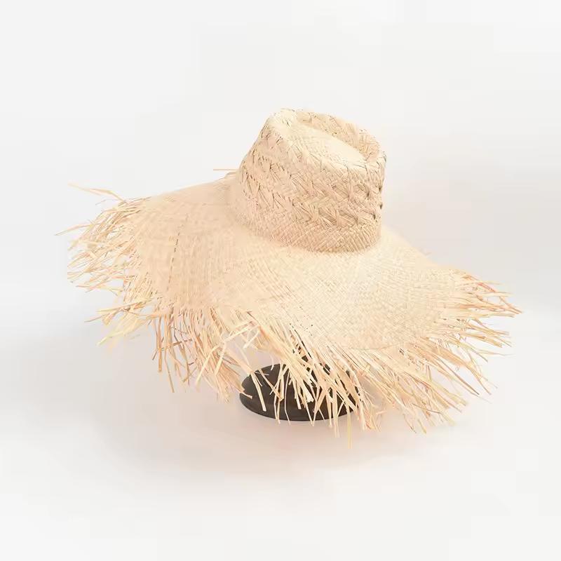 2024 Summer New Arrival Fashion Women Beach Sun Hat Natural Raffia Straw Bucket Hat
