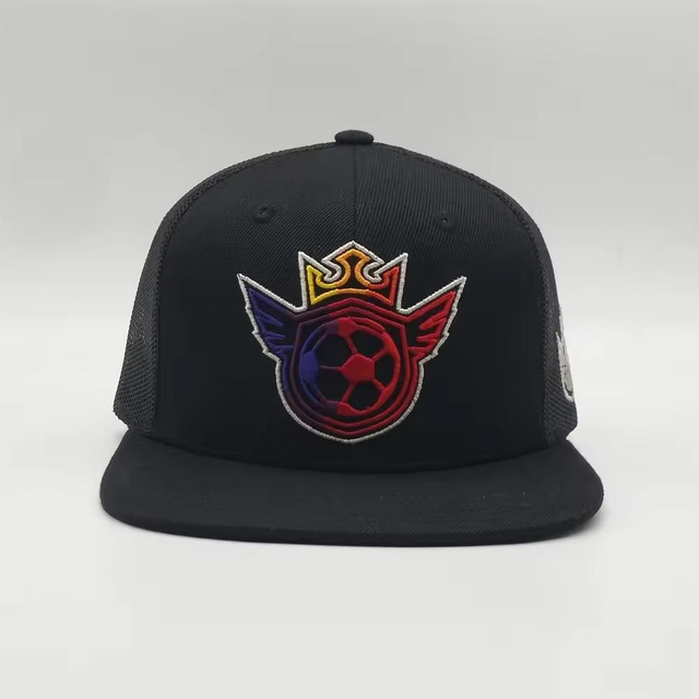 Wholesale Custom Cheap 6 Panel 3D Embroidery Flat Bill Hip Hop Black Snapback Caps