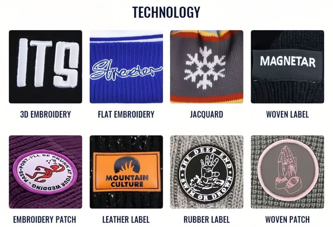 Newly Customize Design Your Own Brand Knitted Winter Designer Hats Logo Waffle Knit Beanie Custom Winter Hat
