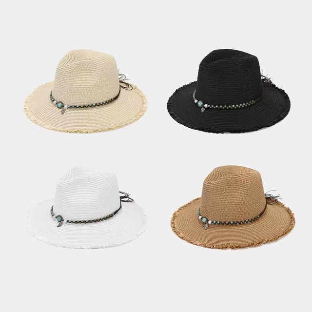 New Hawaiian Vacation Sun Lady Hipster Hat Straw Retro Suntan Panama Breathable Straw Sun Hats