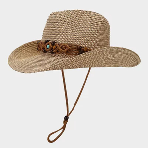 Holiday Style Literary Fashion Handwoven Decorative Large Brim Sun Straw Hat Ladies Casual Beach Sunshade Sun Straw Hats Caps