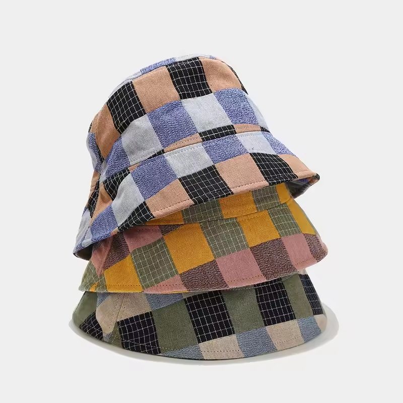Hot Selling Letters Embroidery Double Reversible Pink Cotton Unisex Character Style Pattern Material Bucket Hats